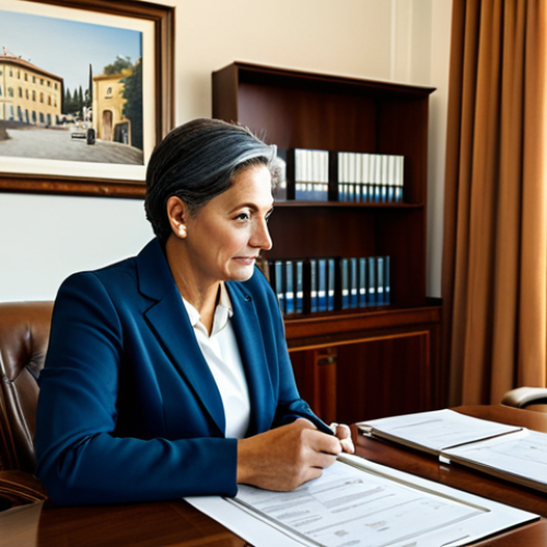 Home 14 **
"The interior of a private bank in San Marino. A professional wealth manager in modest business attire is consulting with a client. Soft, natural lighting, warm color palette, office setting, financial documents on the table, fully clothed, appropriate content, safe for work, perfect anatomy, natural proportions, professional, family-friendly."
**