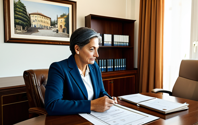 **

"The interior of a private bank in San Marino. A professional wealth manager in modest business attire is consulting with a client. Soft, natural lighting, warm color palette, office setting, financial documents on the table, fully clothed, appropriate content, safe for work, perfect anatomy, natural proportions, professional, family-friendly."

**